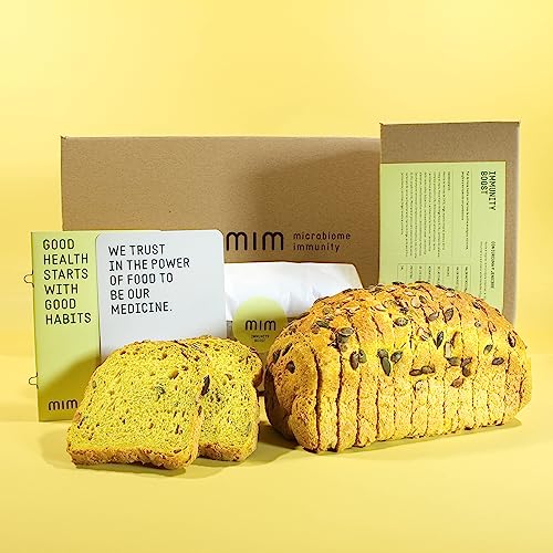 MIM Pan Simbiótico (Pre-Post- Probioticos) Equilibra lMicrobiota.Refuerza Defensas y Sistema Inmunológico. Pan orgánico, Masa Madre, Cúrcuma, jengibre. Plan mensual (4 unidades)