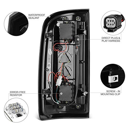 Vipmotoz [For 2015-2022 Chevy Colorado Pickup Truck] Black Smoke Premium Oled Neon Tube Full-Led Tail Light Lamp Assembly, Driver & Passenger Side #TOP3