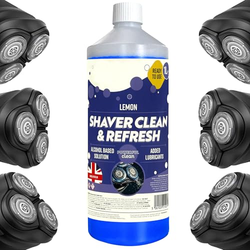1 Litre Shaver Cleaning Refill Fluid Handy Size Bathroom Bottle Clean & Renew Cartridge Hygienically Cleans Removes Residual Hair & Skin Particles (1)