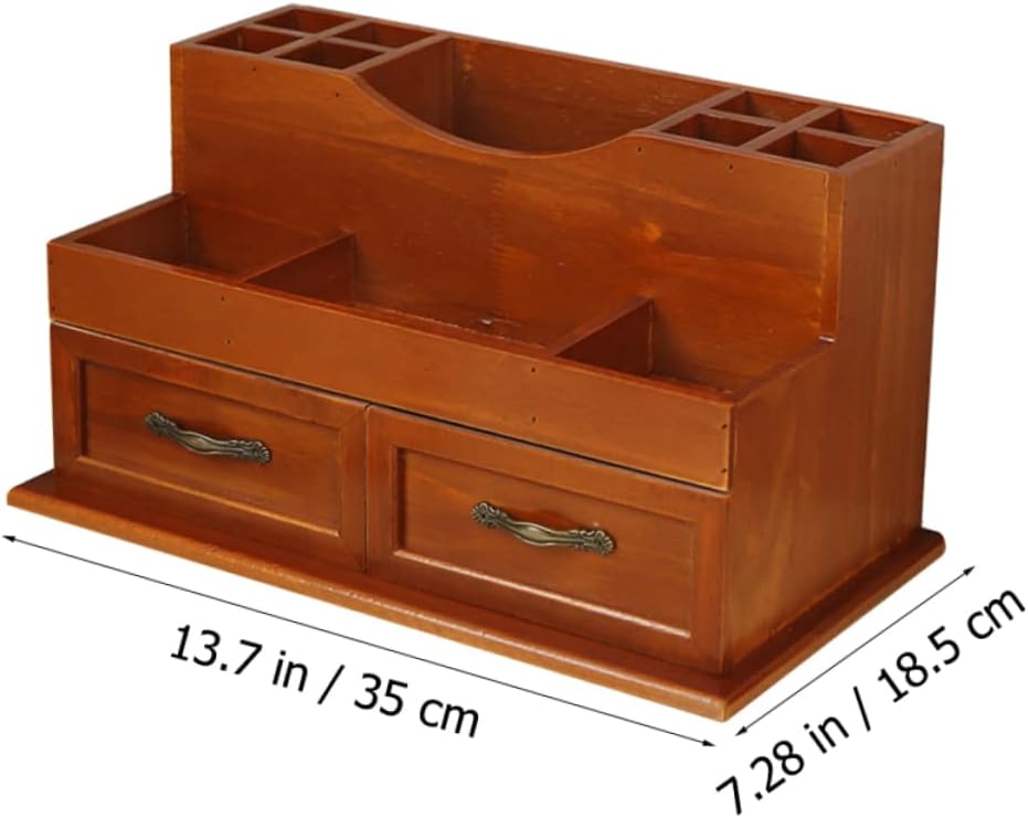 CANIGHT Elegant Dressing Table Wooden Container Makeup Storage Organizer Cosmetics Display Case