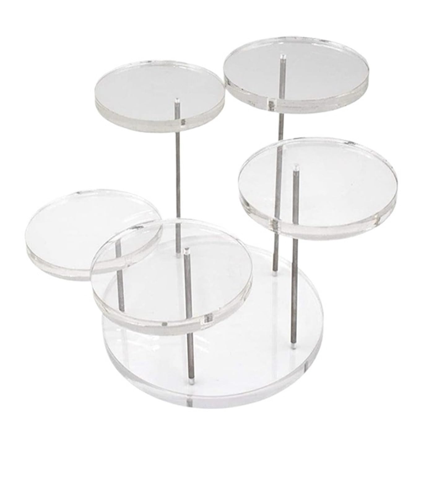 QuxetlRyz Perfume Organiser Display Risers 3/5/12 Layers Fashion Temperament/Black Sense of Perfume Display Stand Jewelry Storage Rack Cake Dessert(Clear 5 layers)