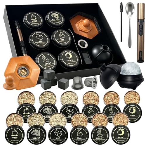 Kit ahumador de whisky antiguo para enfriar e infusionar tragos 2