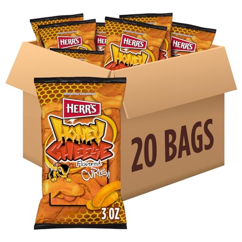 Herr's Honey Cheese Flavored Cheese Curls - Gluten Free, 3oz Bag (20 Count)