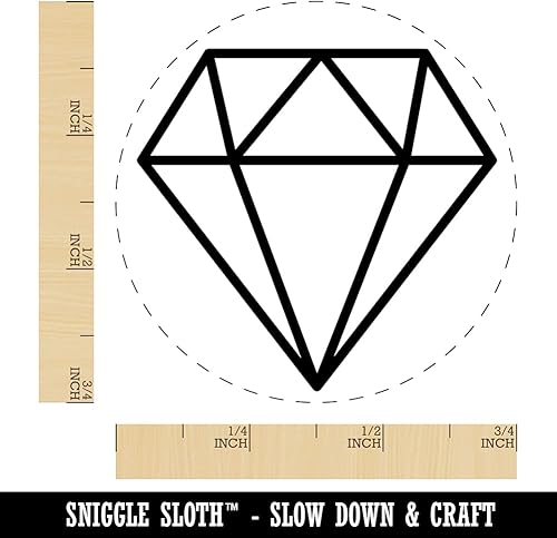 Miniatura 2 de Diamond Engagement - Sello de goma autoentintado para sellar tinta, planificadores de manualidades, tamaño pequeño de 34 pulgadas, tinta verde