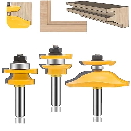 LEATBUY Fresadora para inglete de 45 de lengüeta y ranura, vástago de madera fresado 12 pulgada, cortador de perforación de carburo, herramienta