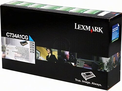 Toner cyan Lexmark Optra C 734 DN C734A1CG cartouche impression couleur 6000 pages