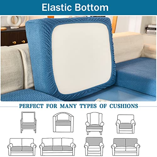 Funda de cojín de sofá con base antideslizante elástica y tejido protector lavable 8