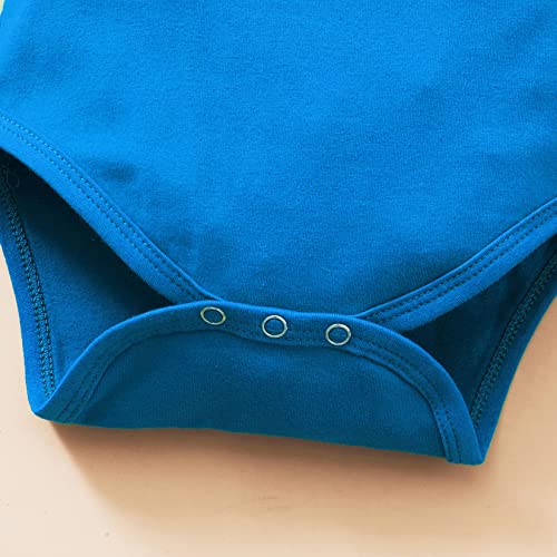 Lysmuch Baby Girls Ruffle Short Sleeve Bodysuit Infant Solid Onesie Casual Plain Blouse Top Romper (Blue, 12-18 Months) #TOP1