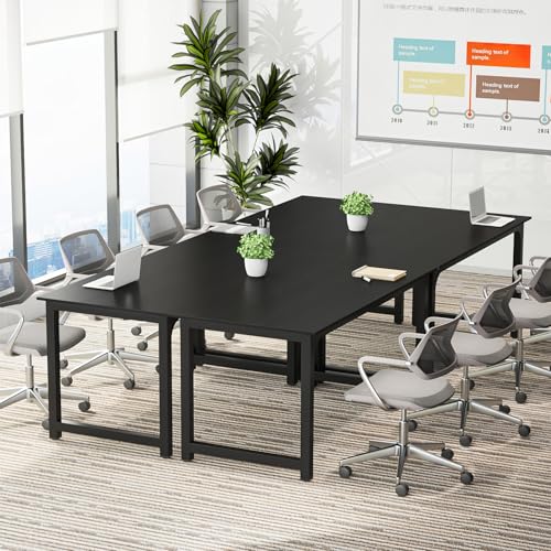 Image of Tribesigns Modern Computer Desk, 63 x 31.5 inch Large Office Desk Computer Table Study Writing Desk Workstation for Home Office, Black