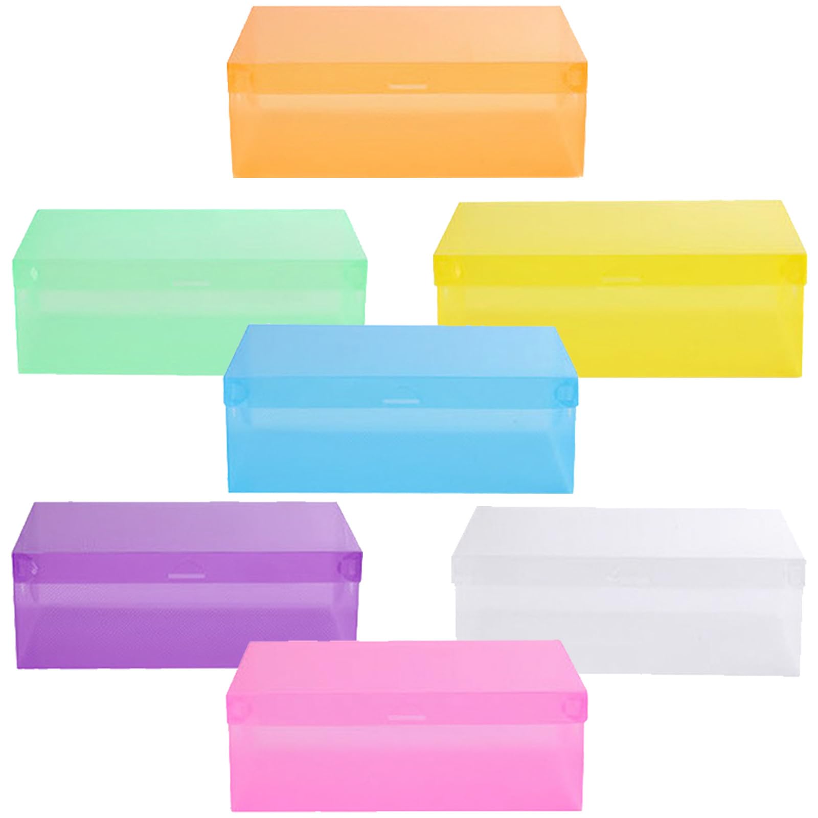 Caja Zapatos Transparente 7piezas Cajas De Almacenamiento Plegables De Cartón