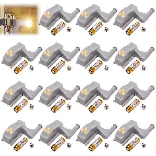 15 pezzi cerniera LED luce universale armadio Hinge sensore luce armadio armadio cerniera luce luce luce LED sensore per casa cucina armadio illuminazione casa cucina (bianco)