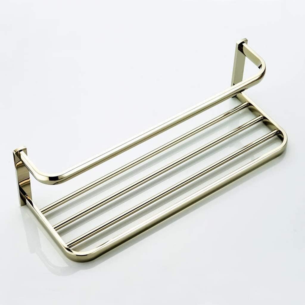 Towel Rails Gold Racks, Wall-Mounted Stands Metal Brass Household Bathroom Double Layer Bars Hardware Decoration Holder