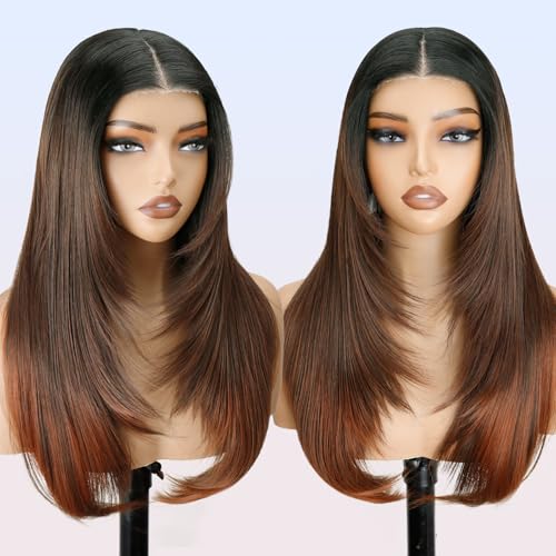 NOSTALGIA Brown Highlight Wear and Go Glueless Wigs Pre Plucked