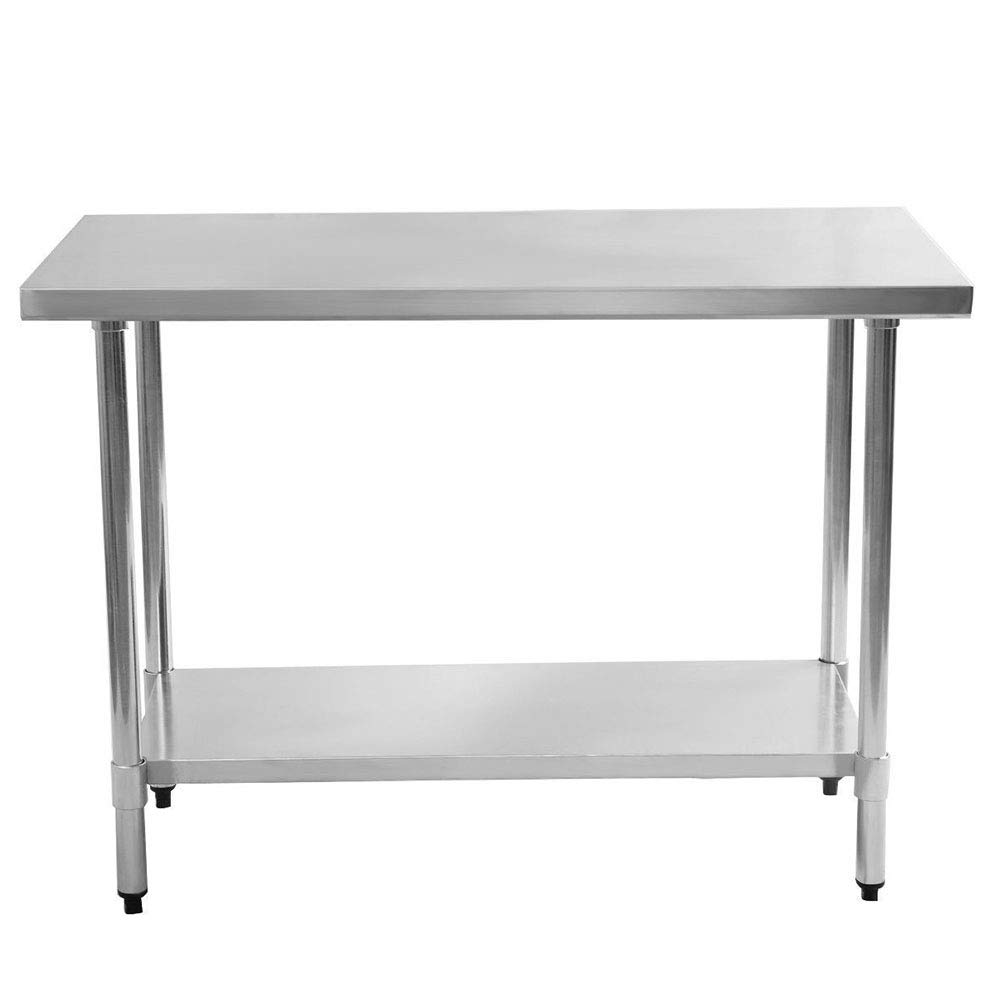 Thaweesuk Shop 201 Stainless Steel Kitchen Food Prep Work Table Commercial Restaurant Shelf 48