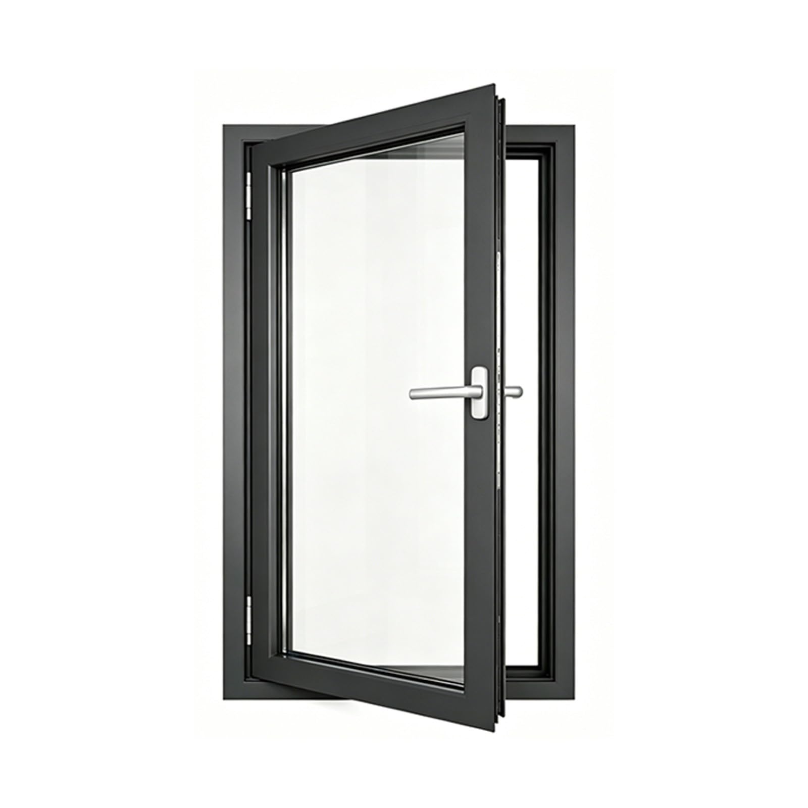 Ventana Abatible de Aluminio para Sótano, Cristal Resistente para Repuesto de Ventana Cobertizo, Buena Ventilación para Dormitorio, Baño y Cocina(R-OP Gray,18x12")