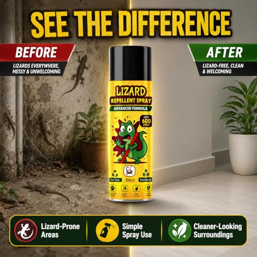 Image of Lizard Killer Control Spray for Home | Powerful Lizard Repellent And Control Spray for Walls, Kitchen And Corners | Easy-to-Use Pest Control Solution for Chipkali (Pack Of 2)