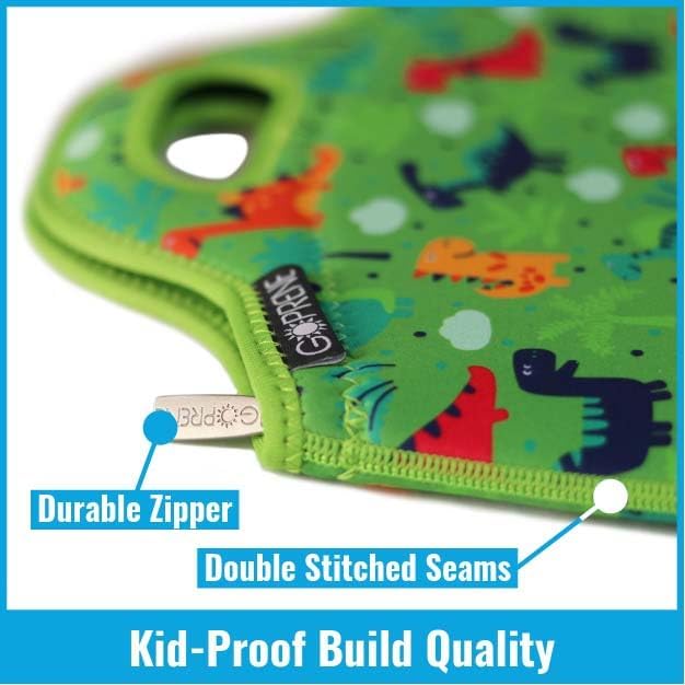 Kids Dinosaur Lunch Bag for Boys Insulated Neoprene Lunch Tote Fits Bento Box and Thermos Green Toddler Lunchbox for School Daycare or Travel - Image 8