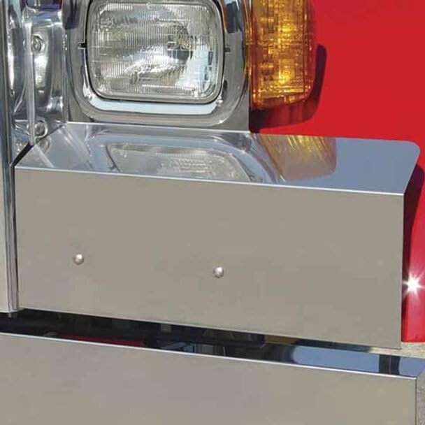 Technical Precision Replacement for Peterbilt 378 Year 1993 SS Solid Mount Fender Guards for Single Rectangle Headlight