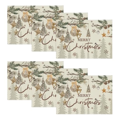 Artoid Mode Bäume Hirsche Kugel Merry Christmas Weihnachten Platzsets...