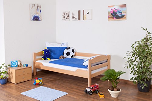Steiner Shopping Jugendbett/Kinderbett Easy Premium Line K1/n/s, Buche Vollholz massiv Natur - Maße: 90 x 190 cm