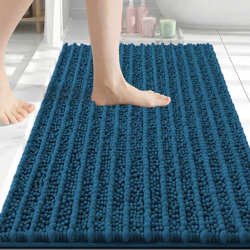Image of Arotive Luxury Bathroom Rugs 30x20, Extra Soft Thick Absorbent Shaggy Chenille Bath Rugs, Machine Wash Dry, Bath Mats for Bathroom Floor, Tub and Shower, Home Decor Accessories, Peacock Blue
