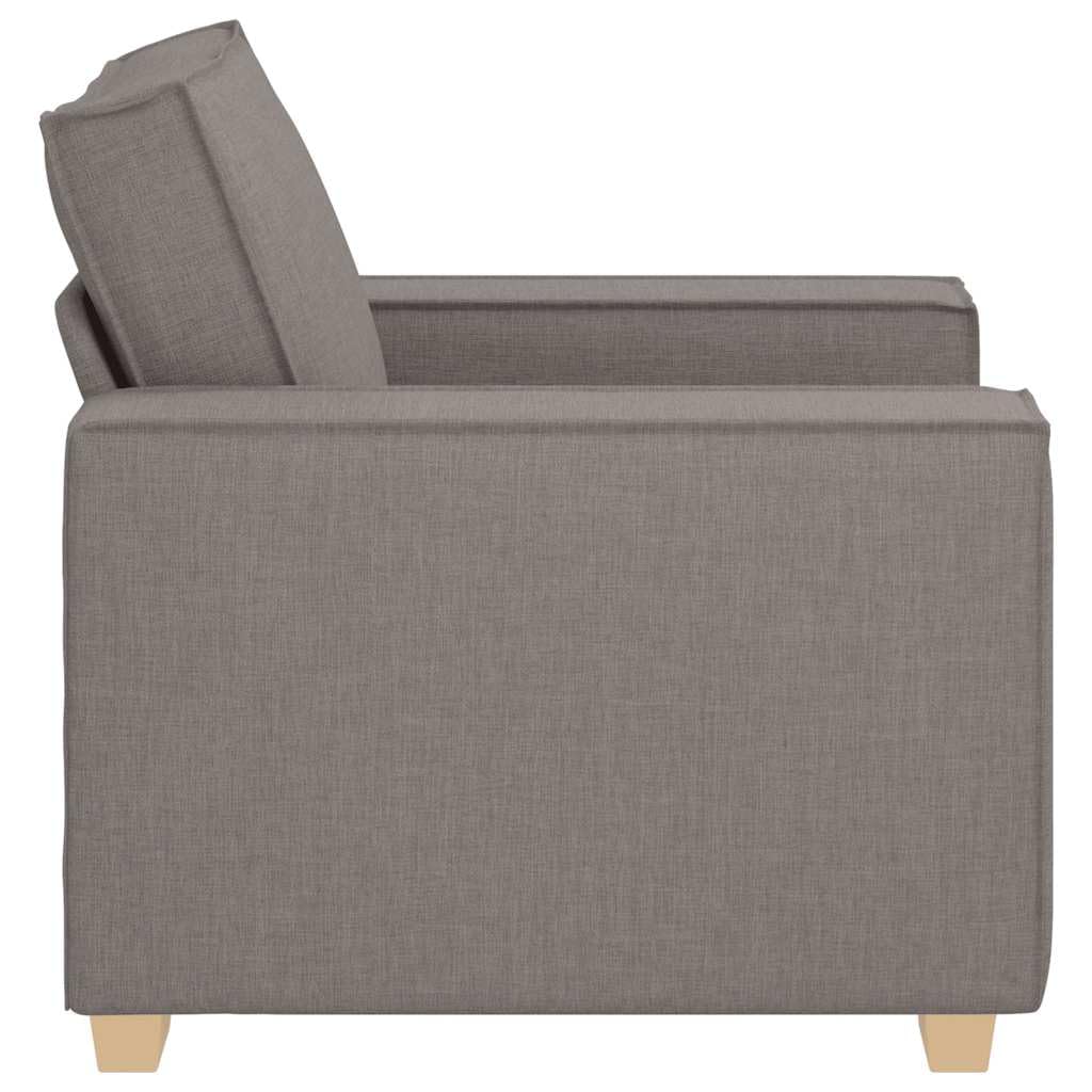 Sofa krzesło w kolorze szarobrązowym (taupe), 60 cm, z szerokimi podłokietnikami, wytrzymała rama drewniana, przytulny fotel wypoczynkowy do salonu i biura, wygodny mebel tapicerowany