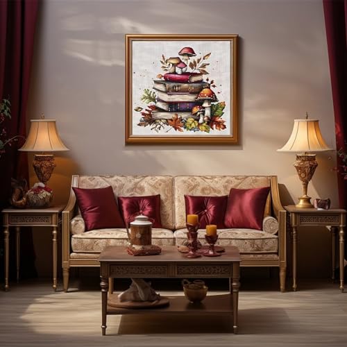 Xinpinzhou MEISHI-MOGUHESHU Mushroom 11Ct Cross Stitch Kits, 11 Ct Funny Pre Printed Counted Stamped Cross Stitch Embroidery Needlepoint Needlework Patterns Kits thumb #2