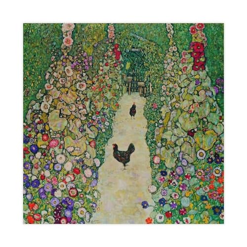 Toile de jardin Klimt 61x61cm habillage mural pour grands murs vides