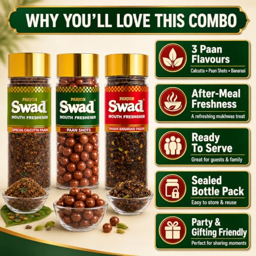 Image of Panjon Swad Paan Combo Mukhwas Mouth Freshener, Pack of 3