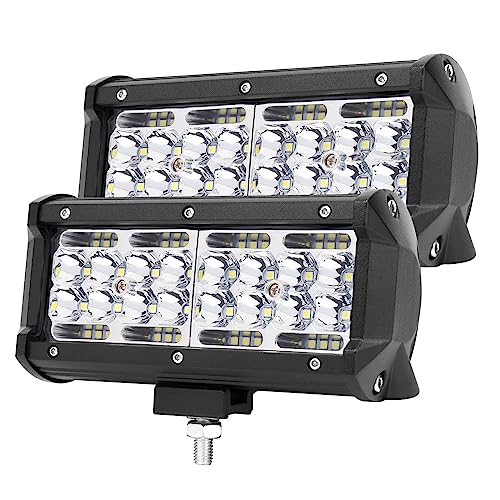 LED Pods, YCHOW-BEAM 7 inch 240W Quad Row LED Work Light Combo Beam Lower Bumper Mount Driving Lights Winch Base Mount Light Bar Waterproof Light Pods for Off Road Car Truck SUV UTV ATV