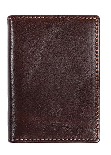 Easyoulife RFID Mens Slim Front Pocket Wallet Genuine Leather Bifold ID/Credit Card Holder4