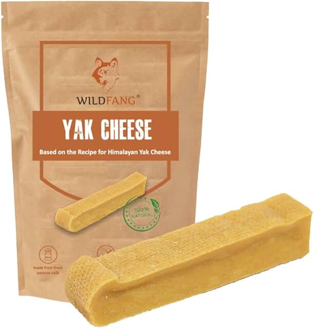 Wildfang® Yak Kaustab Hund – Natürlicher Kaukäse vom Himalaya – Kauspaß für alle Hundegrößen und Welpen – Käseknochen für Hunde – Kauknochen zur Zahnpflege – Käseknochen - 1er Pack - Gr. M: 80-90 g product image