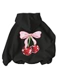 Girl's Cherry Graphic Hoodie Long Sleeve Hooded Sweatshirt Cute Pullovers Tops