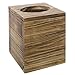 MyGift Distressed Brown Wood Decorative Tissue Box Holder Cover, Bathroom Facial Tissue Box Cover with Easy Refill Slide-Out Bottom Panel