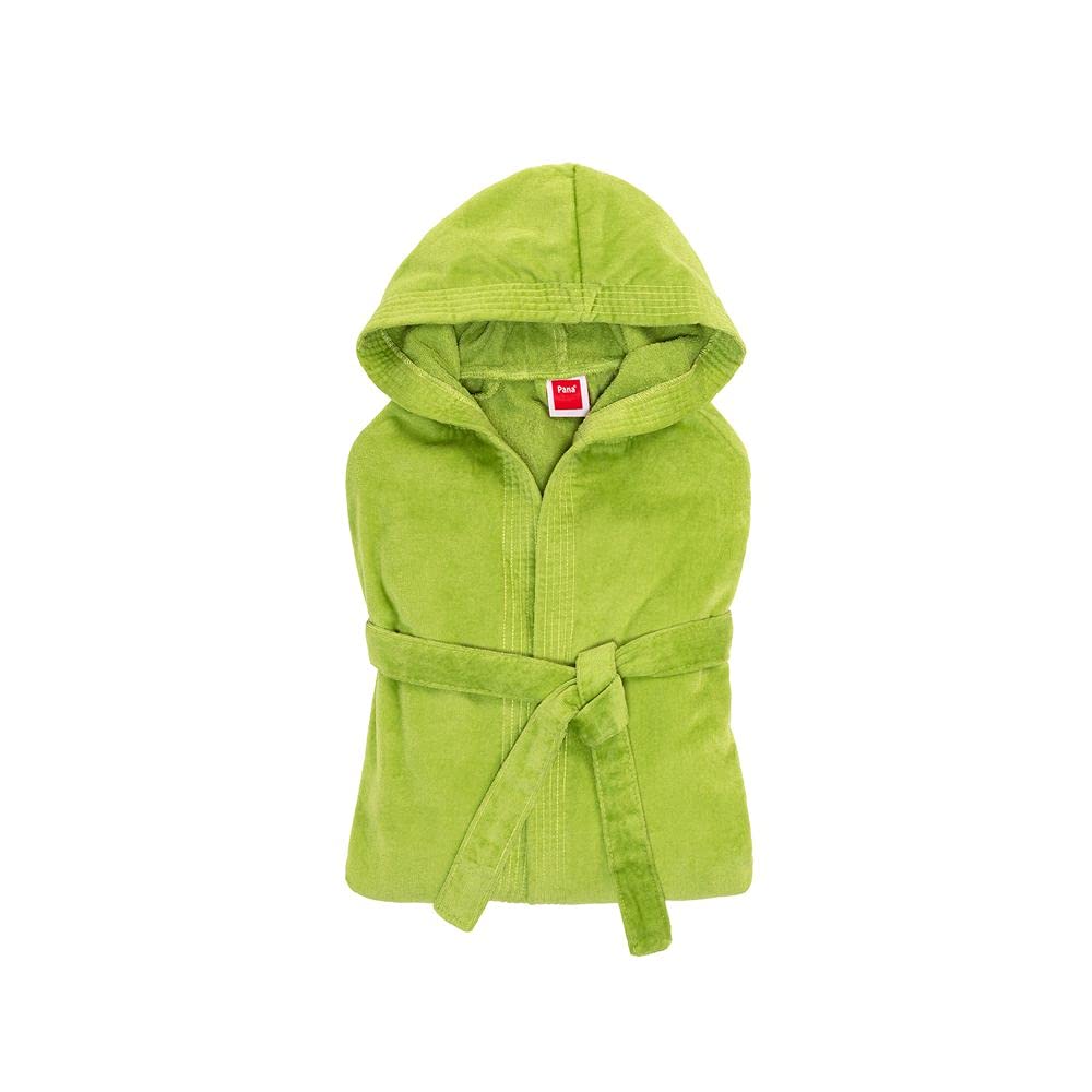 PANA® Bademantel mit Kapuze - 100% Baumwolle - Größe: XL - Farbe: Grün