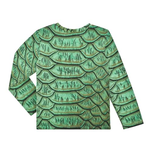 Aflyko Animal Print Boys' Rash Guard Shirts Snake Skin Green Nature Fancy Swim Shirt 3-12T2