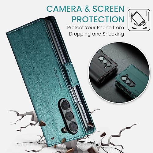 Newhalper Wallet Case for Samsung Galaxy Z Fold 6, Green - image 6