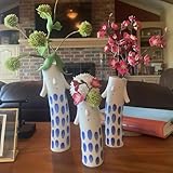 MOUGIGI Cute Family Face Vases Set of 3 - Unique Ceramic Bud Vases for Small Flower - Fun Modern Aesthetic Decor for Home - Pretty Decorative Flower Holder for Women and Kids for Spring