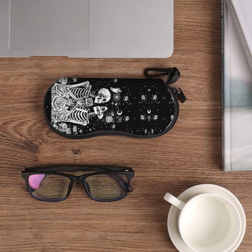 Image of Sunglasses Soft Case, Cute Ultra Light Portable Neoprene Zipper Eyeglass Glasses Case with Belt Clip for Men Women