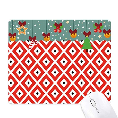 Tapis de souris géométrique noir rouge en caoutchouc pour bureau de Noël