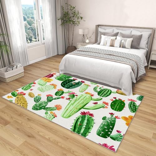 Alfombra de cactus retro transpirable y duradera para interiores 5