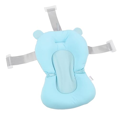 Miniatura 10 de Cojín de baño para bebé recién nacido, asiento de bañera antideslizante con red de apoyo, almohada de bañera infantil para soporte estable de