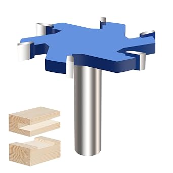 6 Wings CNC Spoilboard Surfacing Router Bit 2-9/16 D, 5/16 H