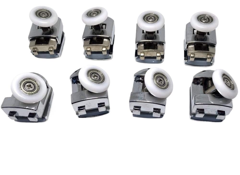 Shower Door Rollers Set of 4pcs/ 8pcs 23mm/25mm ZincAlloy Singel Shower Door Wheels Rollers Runners(8pcs,27mm)