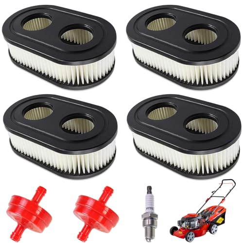 7-Tlg. Wartungsset inkl. 4 Stück Briggs Stratton Luftfilter 2 Stück Benzinfilter & 1 Stück Zündkerze. Das ideale Set passend für Ihren Luftfilter Rasenmäher.