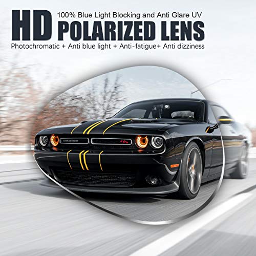 Spring Hinge Photochromic Polarized Sunglasses for Men and Women Al-Mg Metal Frame Sports Driving Glasses UV400 Protection Eyeglasses Anti Glare Eye Fatigue Golf Fishing Cycling Ultra-light Eyewear - Image 3
