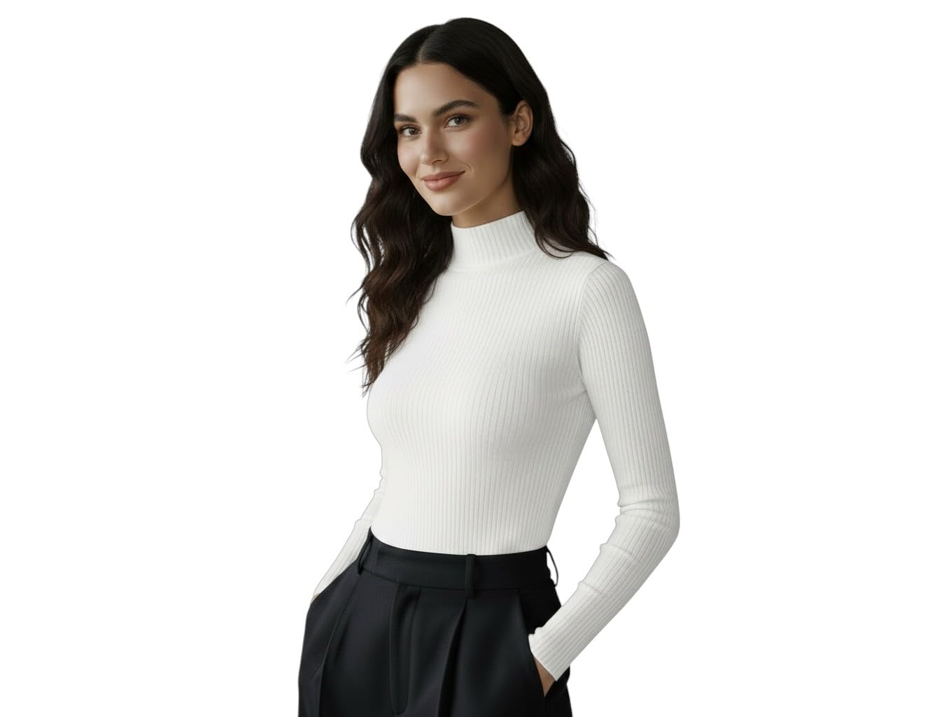 srisaras Women’s Soft Stretch Turtleneck – Cozy Cotton-Blend Fitted Winter Sweater with Long Sleeves, High Neckline & Flexible Knit Ideal for Layering, Travel, Work & Casual Cold-Weather Fashion-picture-49