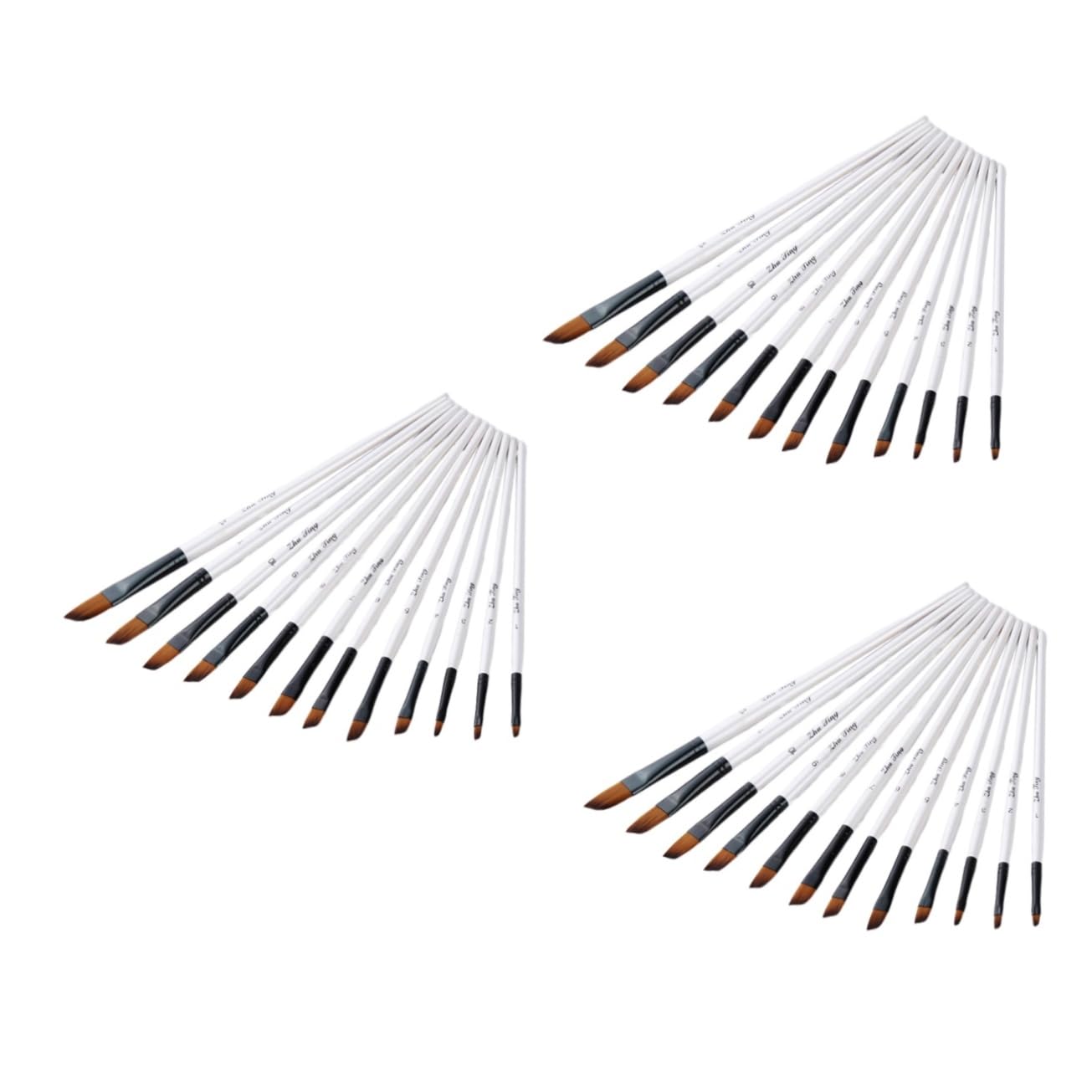 36 STK Rollpinsel Anzug Malpinsel Aus Holz Pinsel Aus Nylon Miniatur Hölzern Weiß Gouachepinsel