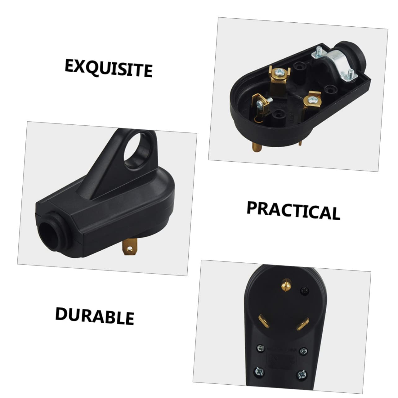 Amp Rv Replacement Male Plug with Handle Trailer Plug for Rv Power Cord High-Temperature Resistant Unplug Design for Camping and Travel
