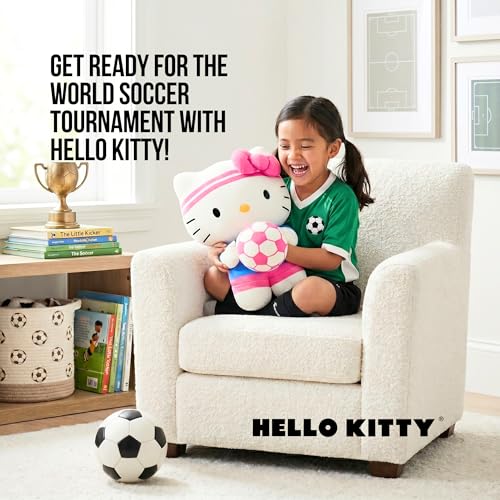 Image of Hello Kitty Kids Bedding Super Soft Cozy Cuddle Pillow Buddy with Soccer Ball, 2026 World Tournament, (Officially Licensed Product) By Franco